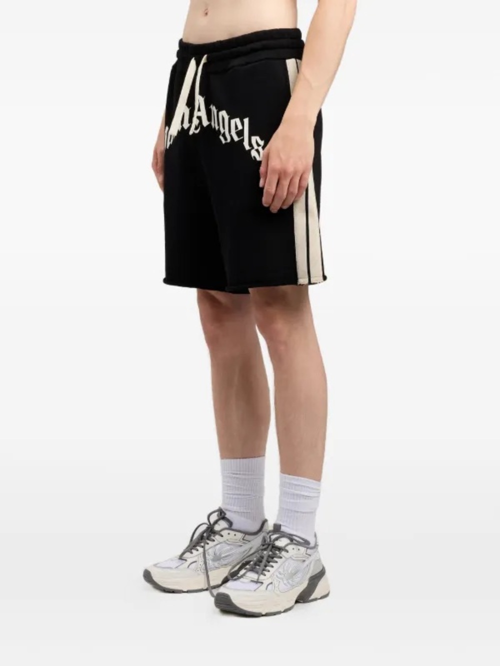 Palm Angels CURVED LOGO TRACK SWEATSHORTS